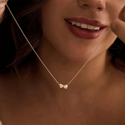 Heart pendant with engraved letter in gold — Valentine's Day anniversary gift necklace