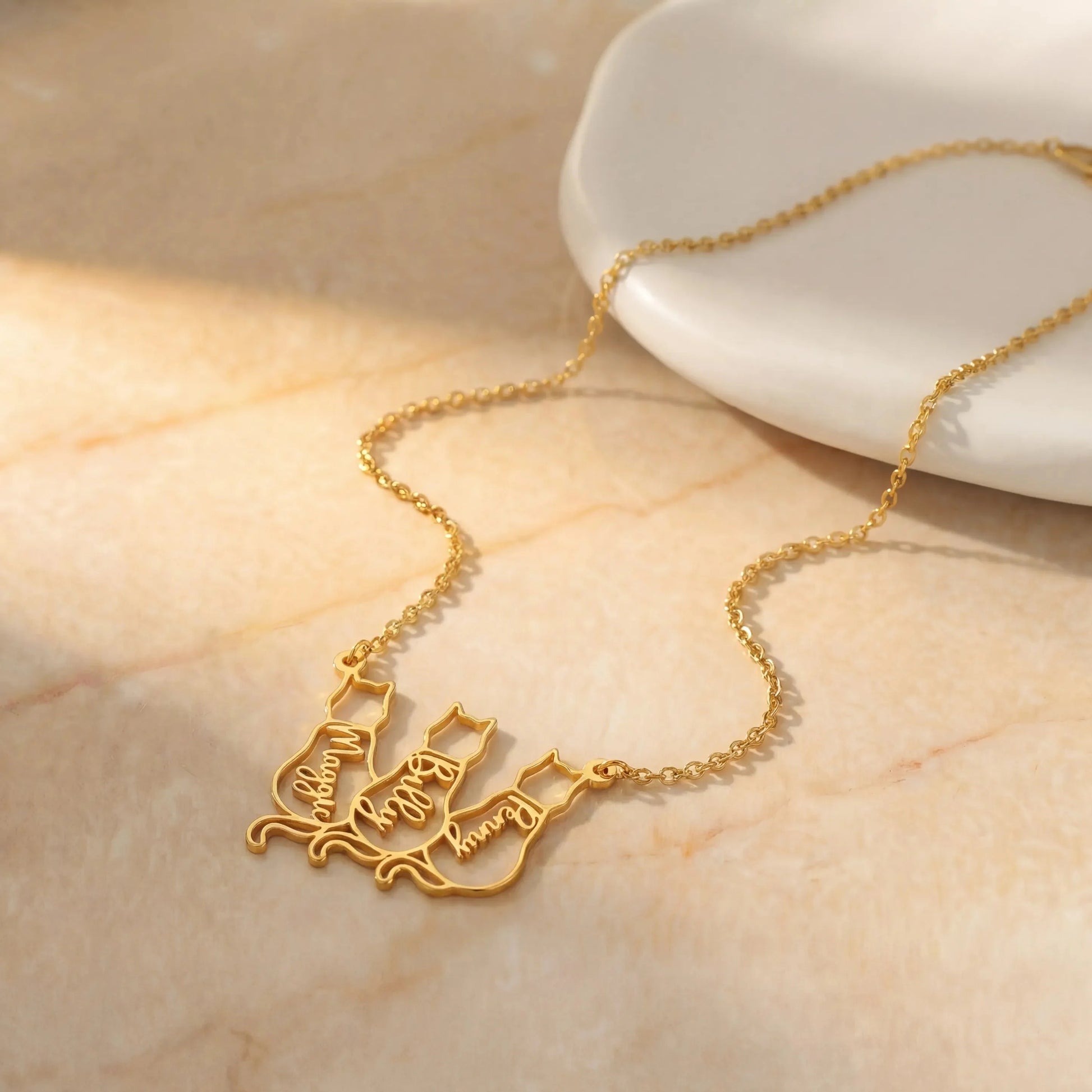 Custom Cat Name Necklace ByHeartJewelry