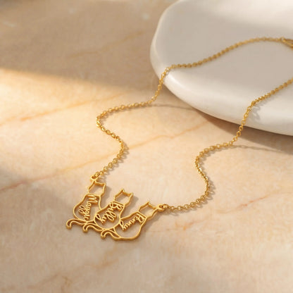 Custom Cat Name Necklace ByHeartJewelry
