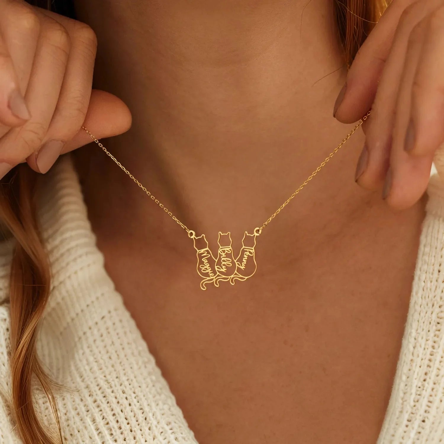Custom Cat Name Necklace ByHeartJewelry