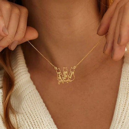 Custom Cat Name Necklace ByHeartJewelry