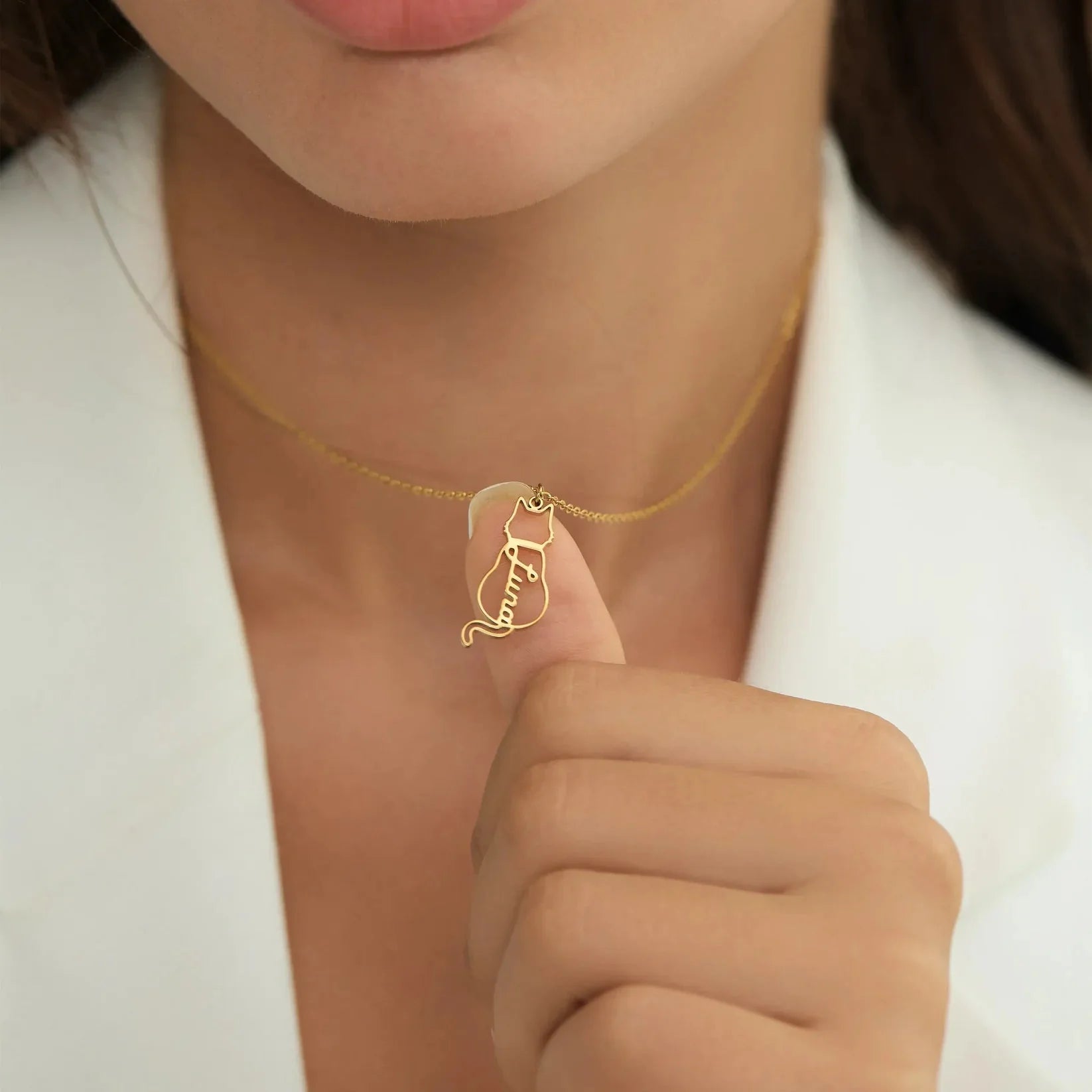 Custom Cat Name Necklace ByHeartJewelry