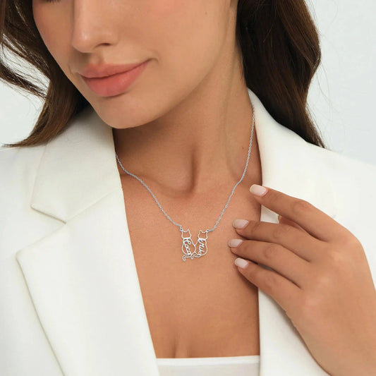Custom Cat Name Necklace ByHeartJewelry