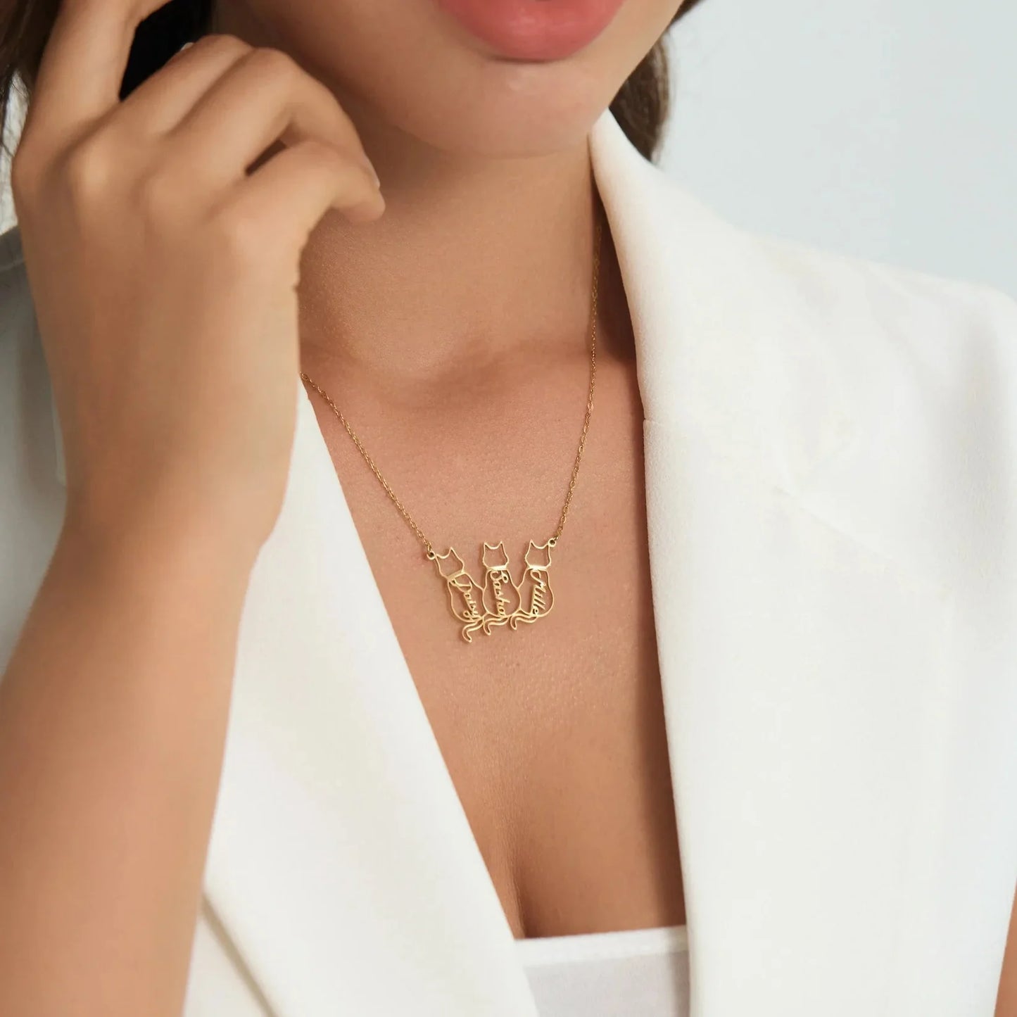Custom Cat Name Necklace ByHeartJewelry