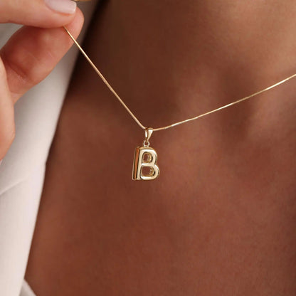 Y2K bubble letter necklace packaged for gifting — handmade retro personalized keepsake
