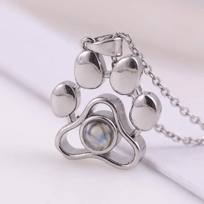 Custom Photo Projection Paw Necklace ByHeartJewelry