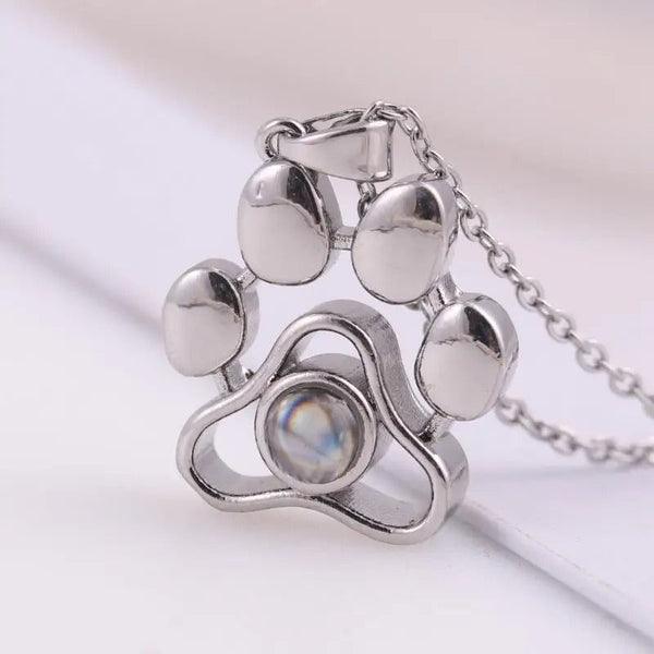 Custom Photo Projection Paw Necklace ByHeartJewelry