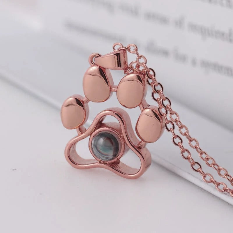 Custom Photo Projection Paw Necklace ByHeartJewelry