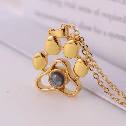 Custom Photo Projection Paw Necklace ByHeartJewelry