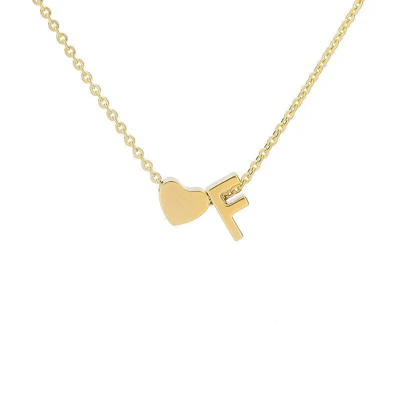 Heart initial necklace adjustable chain detail — comfortable daily-wear personalized jewelry