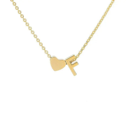 Heart initial necklace adjustable chain detail — comfortable daily-wear personalized jewelry
