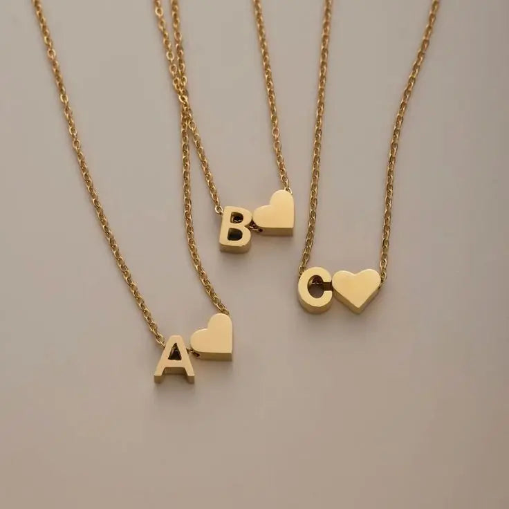 Heart pendant in gold-plated stainless steel — anniversary or Valentine's Day jewelry