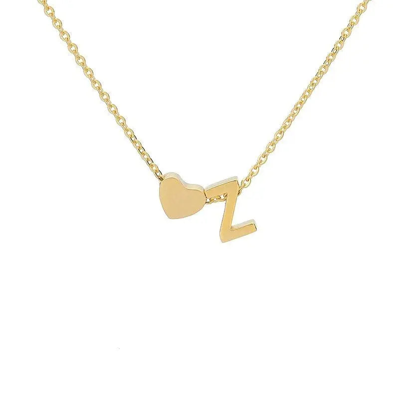 Heart Initial Necklace - ByHeartJewelry