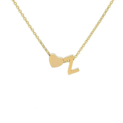 Heart Initial Necklace - ByHeartJewelry