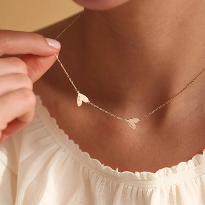 Custom Engraved Heart Necklace - Gold / 2