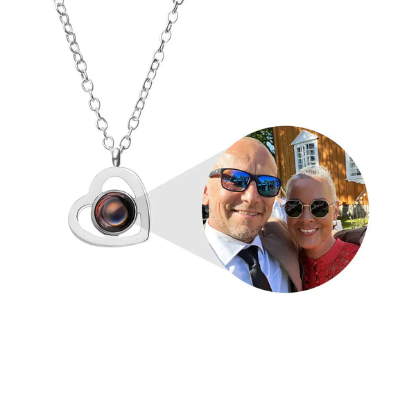 Custom photo necklace in silver — handmade sentimental keepsake with embedded image